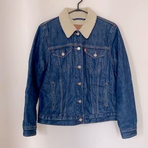Vintage Lévis Faux Shearling Denim Jacket